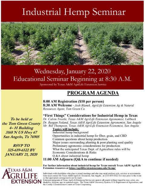 Industrial Hemp Board Meeting